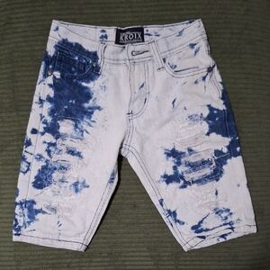Kroix Kids Blue and White Distressed Shorts